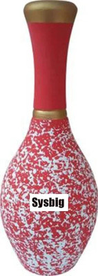 Tovick Table POT Shape Flower vase suitable for Table decor Plastic Vase(12 inch, Red, White)