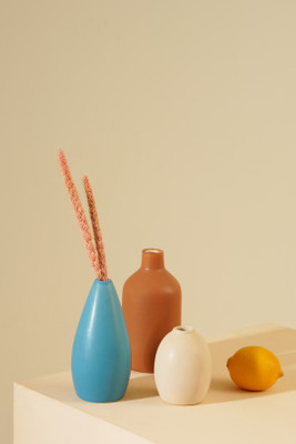 purezento Bud Vase Second Edition 2.0 3Pcs Ceramic Vase(6.2 inch, Multicolor)