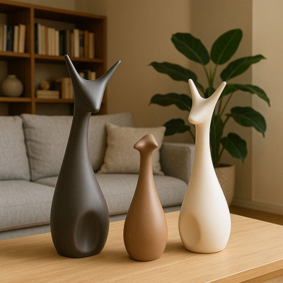 Khush Home Decor Set of 3Ceramic Vases Ceramic Vase(25 inch, Multicolor)