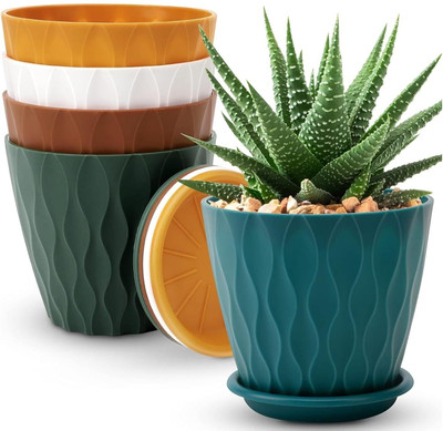 Flipkart SmartBuy wave Plant Container Set(Pack of 5, Plastic)