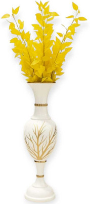 FSK Product Flower Vase Home Decoration Flower Pot Room Decor Iron Stand Iron Vase(24 inch, White, Gold)