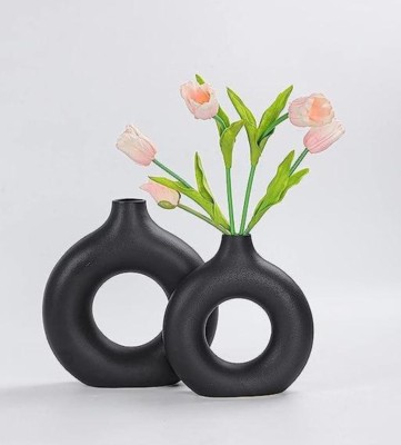 OriginalCeramics Ceramic Vase(8 inch, Black)