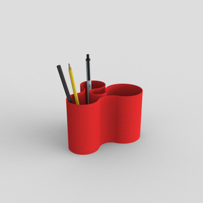 one good object 1 Compartments Corn Based PLA+ Pen stand/Planter(Red)