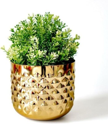 METALLICON Flower Pot_09 Iron Vase(5 inch, Gold)