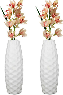 Garden's Need 11-Inch White Color Cylindrical Shape Plastic Celerio Indoor Flower Vases Plastic Vase(28 inch, White)