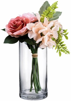 Decent Glass 20cm Tall x 10cm Wide Cylinder Glass Vase, Events, Decorating, Arrangements, Flowers, Office, or Home Decor. (20cm) Glass Vase(8 inch, Clear)