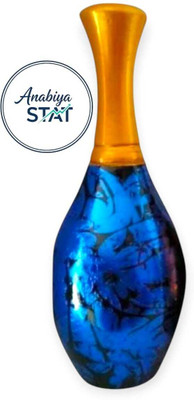 Anabiya Star Flower Vase for Home Decor Bedroom Living Room Office |Decorative Wooden Vase(12 inch, Blue, Gold)