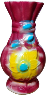 Balaji Tradings Ceramic Flower Vase for Home &Office Decorations| Handcrafted Painted Tableware Ceramic Vase(15 inch, Pink)