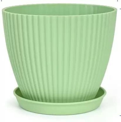 Kepzell 3 Pcs Plastic Round Flower Pots vase for Home Planters, Terrace, Garden Plant Container Set(Pack of 3, Plastic)
