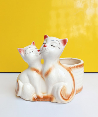 KS enterprise Ceramic Vase(17 inch, White)