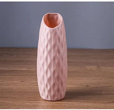 Satyam Kraft 1 Piece Plastic Vase for Flowers Home Decor Plastic Vase(8.2 inch, Pink)