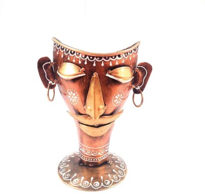 Apkamart Designer Flower Vase for Home Decor & Gifts Iron Vase(7 inch, Copper)