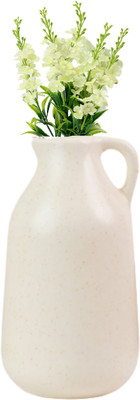 GleamSun Gleam Sun Art & craft Ceramic Kettle Shaped Vase, H 15CM, White color, Pack Of 1 Ceramic Vase(6 inch, White)