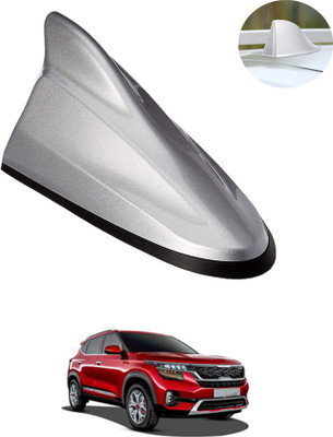 MATIES Car Shark Fin Antenna Roof Aerial Base Am/Fm Signal Silver For Car 241 Waterproof Car Shark Fin Roof Antenna Silver For SeltosKia2019 Satellite Vehicle Antenna