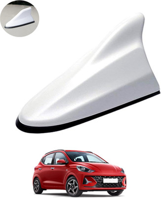 RKPSP White Car Shark Fin Roof Antenna(FM,AM) Radio No Drilling/Easy To Install-123 Universal Fit Decorative Radio Signal Car Antenna Aerial boost Signal Satellite Vehicle Antenna