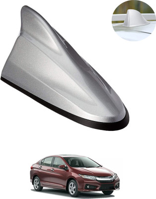 RKPSP Silver Car Shark Fin Roof Antenna(FM,AM) Radio No Drilling/Easy To Install-059 Universal Fit Decorative Radio Signal Car Antenna Aerial boost Signal Satellite Vehicle Antenna