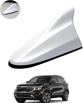 MATIES Waterproof Car Shark Fin Antenna Roof Areial Base White 242 Car Shark Fin Antenna Roof Aerial Base Am/Fm Signal White For SeltosKia2024 Satellite Vehicle Antenna