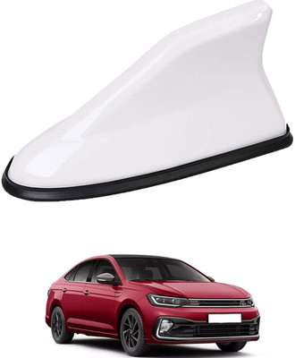 MATIES White Shark Antenna Waterproof And Unique Design For Vehicle -298 Car Shark Fin Antenna Roof Aerial Base Am/Fm Signal Receiver White For Car -298 Satellite Vehicle Antenna