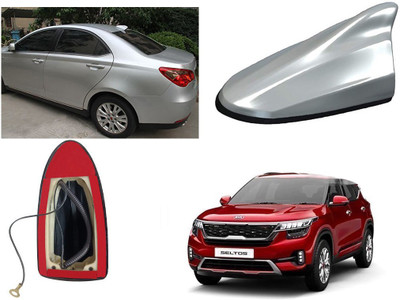 Shop Buy Shark Fin Roof top Signal Receiver AM/FM Antenna, Silver for Kia Seltos Satellite Vehicle Antenna