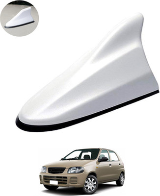 RKPSP White Car Shark Fin Roof Antenna(FM,AM) Radio No Drilling/Easy To Install-015 Universal Fit Decorative Radio Signal Car Antenna Aerial boost Signal Satellite Vehicle Antenna
