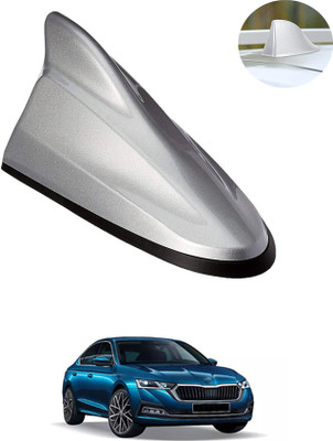 MATIES Car Shark Fin Antenna Roof Aerial Base Am/Fm Signal Silver For Car 198 Waterproof Car Shark Fin Roof Antenna Silver For OctaviaSkoda2019 Satellite Vehicle Antenna