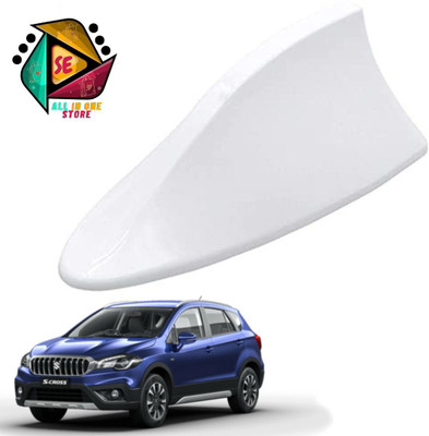 Sakshionline Store Universal Shark Fin Style White Car Antenna AM/FM Radio for S Cross Satellite Vehicle Antenna
