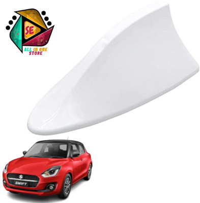 Sakshionline Store Universal Shark Fin Style White Car Antenna AM/FM Radio for Swift Satellite Vehicle Antenna