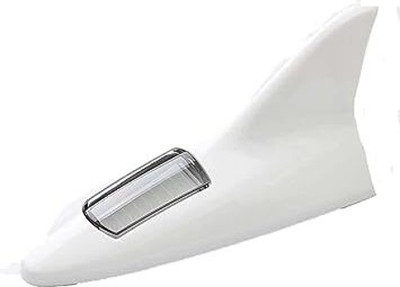 Ride2joy White LED Signal Antenna Solar Shark Fin Car Roof Light Sensor Carbon Fiber Shark Fin Roof Antenna for car Whip Vehicle Antenna