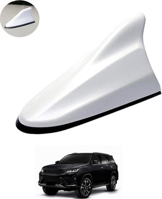 RKPSP White Car Shark Fin Roof Antenna(FM,AM) Radio No Drilling/Easy To Install-108 Universal Fit Decorative Radio Signal Car Antenna Aerial boost Signal Satellite Vehicle Antenna