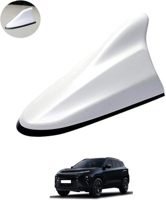 RKPSP White Car Shark Fin Roof Antenna(FM,AM) Radio No Drilling/Easy To Install-134 Universal Fit Decorative Radio Signal Car Antenna Aerial boost Signal Satellite Vehicle Antenna
