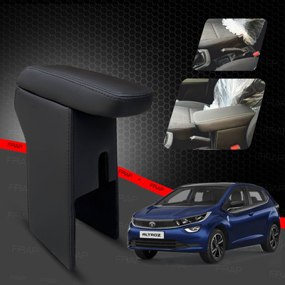 Frap Premium Armrest For Tata Altroz with Moulded Foam(Nappa,Double Black Stitching) Car Armrest(Tata, Altroz XE Petrol, Altroz XE Diesel, Altroz XM Petrol, Altroz XT Petrol)
