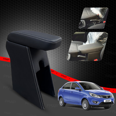 Frap Premium Armrest For Tata Zest with Moulded Foam(Nappa,Double White Stitching) Car Armrest(Tata, Zest, Zest Quadrajet 1.3 XM, Zest Quadrajet 1.3 XMA, Zest Revotron 1.2T XE)