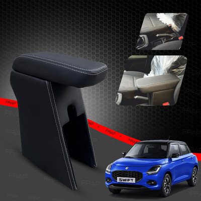 Frap Premium Armrest For Maruti Swift 2024 with Moulded Foam(Nappa,White Stitching) Car Armrest(Maruti, New Swift, Swift, Swift LXI, Swift VXI, Swift XDI, Swift ZXI Petrol)