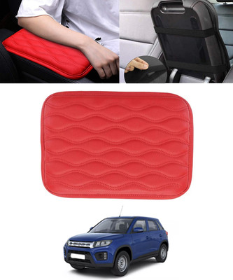ABJD Waterproof Comfortable Red Rectangle Leatherette ArmRest Cover For Car-39 Car Armrest(Universal For Car, Universal For Car)