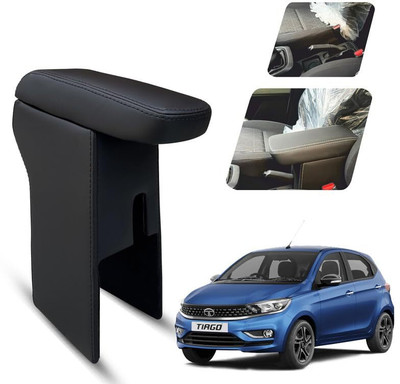 GRABIKA Premium Armrest For Tata Tiago with Moulded Foam(Nappa,Double Black Stitching) Car Armrest(Tata, Tiago XZ Petrol)