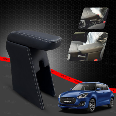 Frap Premium Armrest For Maruti New Swift with Moulded Foam(Nappa,White Stitching) Car Armrest(Maruti, New Swift, Swift, Swift LXI, Swift VXI, Swift XDI, Swift ZXI Petrol)
