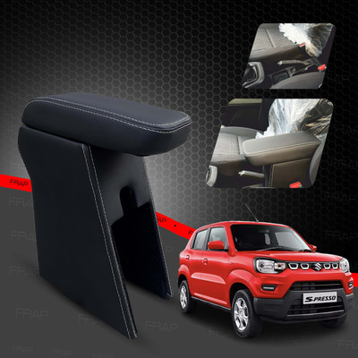 Frap Premium Armrest For Maruti S-Presso with Moulded Foam(Nappa,White Stitching) Car Armrest(Maruti, S-Presso Std, S-Presso Lxi, S-Presso Vxi, S-Presso Vxi (O), S-Presso Vxi Plus)