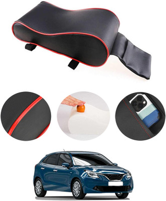 CCMM Black With Red Piping Armrest Cover With Phone Holder For Car-31 Car Armrest Cover