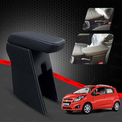 Frap Premium Armrest For Chevrolet Beat with Moulded Foam(Nappa,White Stitching) Car Armrest(Chevrolet, Beat, Beat LS, Beat LT, Beat LTZ, Beat Nsplit, Beat 1D)