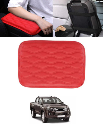 ABJD Waterproof Comfortable Red Rectangle Leatherette ArmRest Cover For Car-76 Car Armrest(Isuzu, Universal For Car)