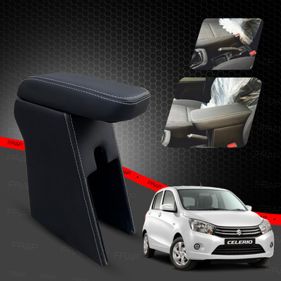 Frap Premium Armrest For Maruti Old Celerio with Moulded Foam(Nappa,White Stitching) Car Armrest(Maruti, Celerio, Celerio LXI, Celerio VXI, Celerio Green VXI, Celerio ZXI, CelerioX VXI)