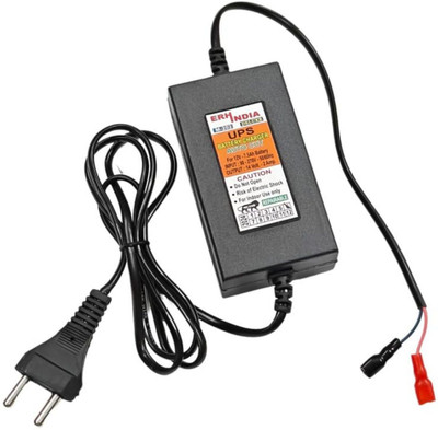 ERHIndia 12V Bike Battery Charger UPS Adaptor 14V 2Ampb Thimble 12 Volt 7Ah for Bike, Car 30 Ah Battery for All Vehicles