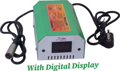 EVLIYA EV Scooty & Bike Fast Charger 72v 5A Cut-off 84v (XLR Round Pin) With Display 30 Ah Battery for All Vehicles
