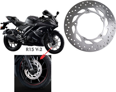 AUTOPLEX Front Brake Disc Plate Compatible For R15 Version-2 (FRONT) Silver Motorbike Brake Disc
