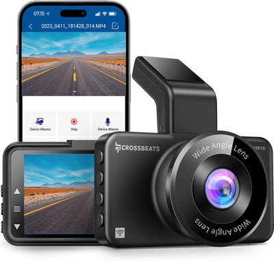 CrossBeats RoadEye DC01 FHD Dashcam|2 MP Camera|G-Sensor & ADAS|150 Wide Angle|WiFi & App In-car, Dashboard Camera System(1 Camera, 1920*1080P)