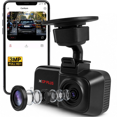 CP PLUS 3MP Car Dashcam Full HD+ G-Sensor Wide Angle View Night Vision Dashboard Camera System(1 Camera, 3MP(2304 x 1296P))