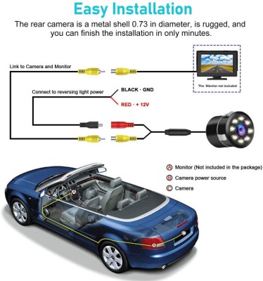 LOVMOTO Car HD Rear View 8 Led Camera Night Vision Reversing Back For Io-niq Car HD Rear View 8 Led Camera Night Vision Reversing Back For Io-niq Parking Sensor(Electromagnetic Systems)