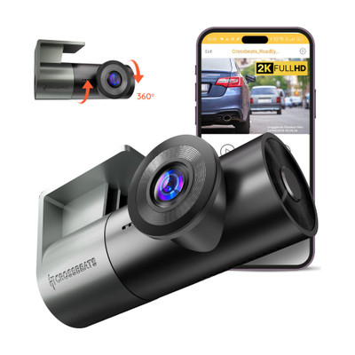 CrossBeats RoadEye Neo 2MP FHD Dashcam|360 Front Cam|170 Wide Angle|G-Sensor|WiFi & App In-car Camera System(1 Camera, 1920*1080P)