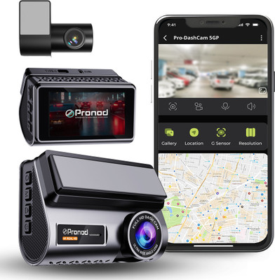 PRONOD PRONOD DashCam Dual Channel 2K+720p GPS+4G+WiFi Live Tracking Free 128GB Memory Dashboard, In-car Camera System(2 Camera, 2K, 720P)