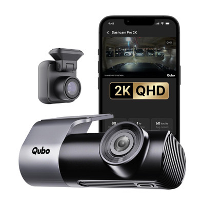 Qubo Smart Dashcam Pro 2k +rear cam Dashboard Camera System(2 Camera, Front 2K, Rear Full HD)